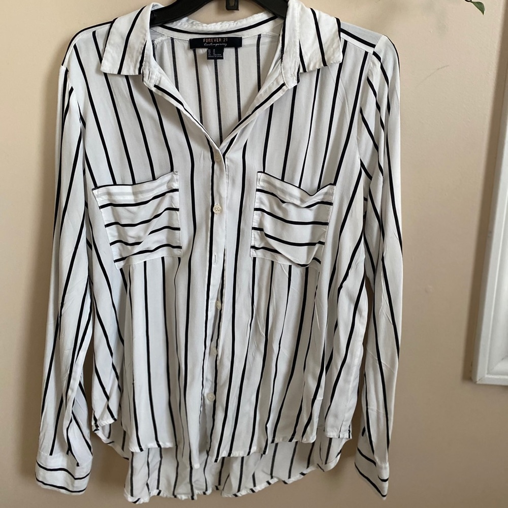 Forever 21 Stripped Button Up Shirt